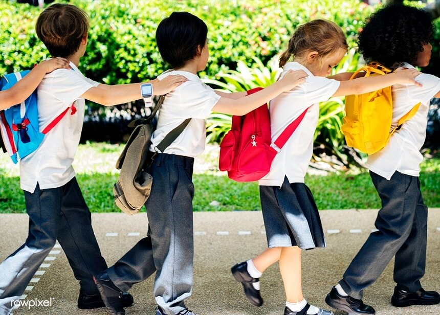 Happy kids at elementary school