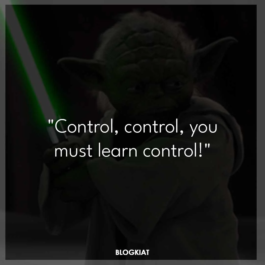 "Control, control, you must learn control!"